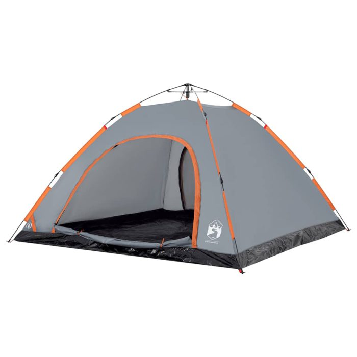 vidaXL Campingtelt 5 personer grå og oransje hurtigutløser