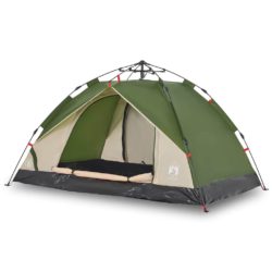 vidaXL Kuppeltelt for camping 3 personer grønn hurtigutløser