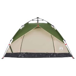 vidaXL Kuppeltelt for camping 3 personer grønn hurtigutløser