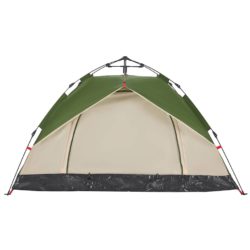 vidaXL Kuppeltelt for camping 3 personer grønn hurtigutløser