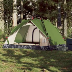 vidaXL Kuppeltelt for camping 3 personer grønn hurtigutløser