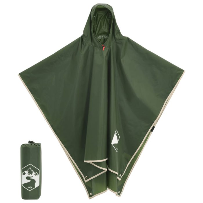 vidaXL Regnponcho med hette 2-i-1 design grønn 223×145 cm