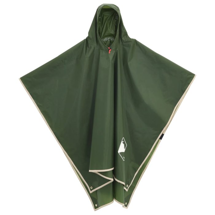 vidaXL Regnponcho med hette 2-i-1 design grønn 223×145 cm