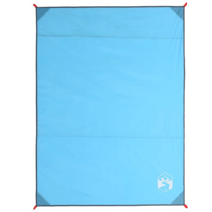 vidaXL Piknikteppe med knagger blå 205×155 cm