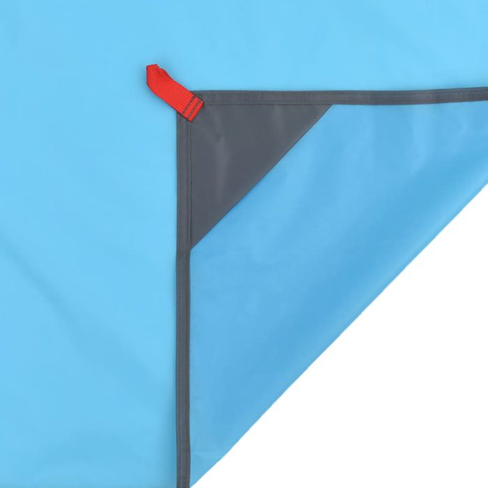 vidaXL Piknikteppe med knagger blå 205×155 cm