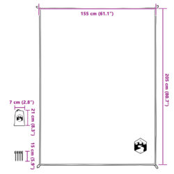 vidaXL Piknikteppe med knagger blå 205×155 cm