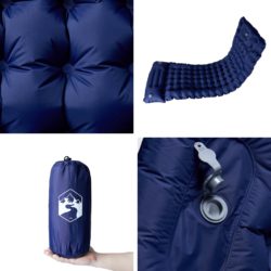 vidaXL Selvoppblåsende campingmadrass med pute for 1 person marineblå