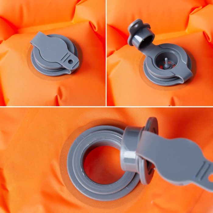 vidaXL Oppblåsende campingmadrass for 1 person oransje 190x58x6 cm