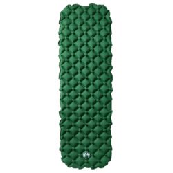 vidaXL Oppblåsende campingmadrass for 1 person grønn 190x58x6 cm