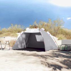 vidaXL Strandtelt 2 personer grå hurtigutløser vanntett