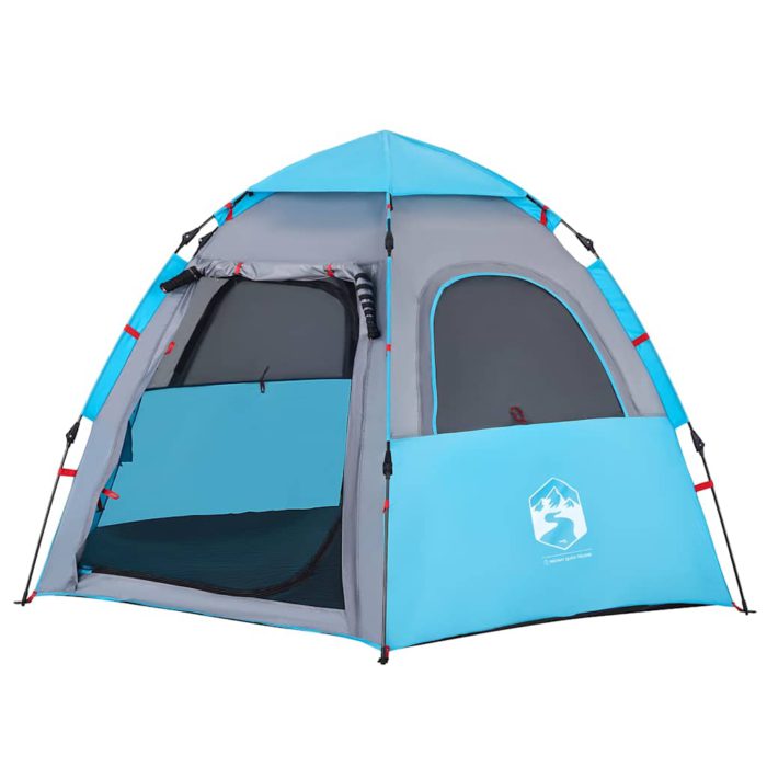 vidaXL Campingtelt 4 personer blå hurtigutløser