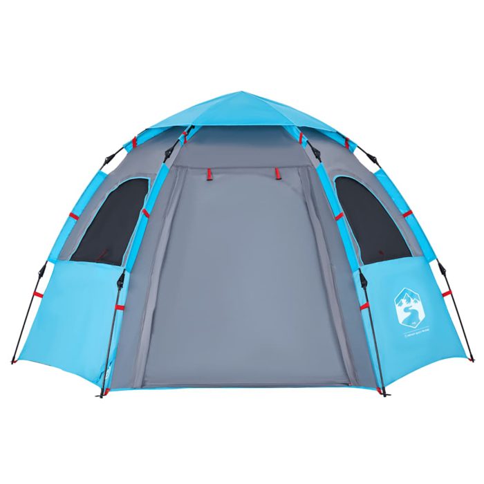 vidaXL Campingtelt 4 personer blå hurtigutløser