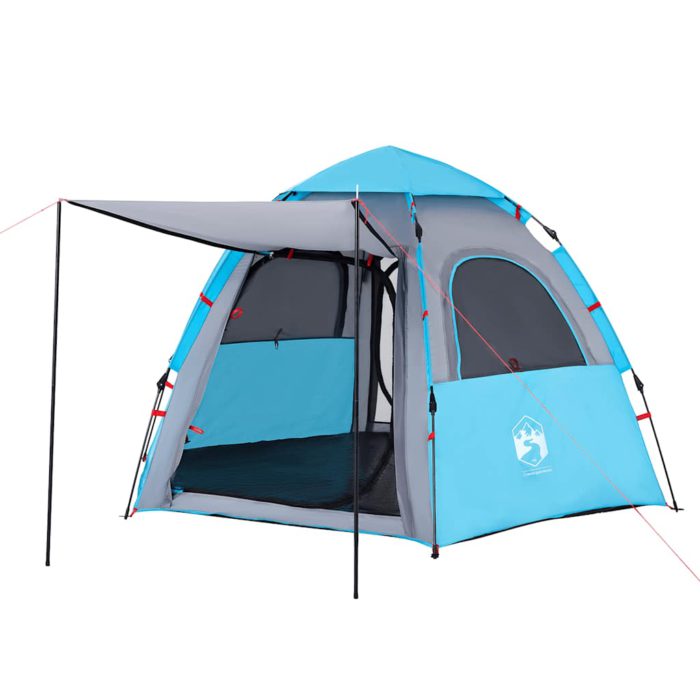 vidaXL Campingtelt 4 personer blå hurtigutløser