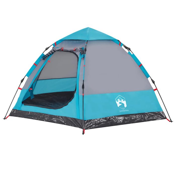 vidaXL Campingtelt 4 personer blå hurtigutløser