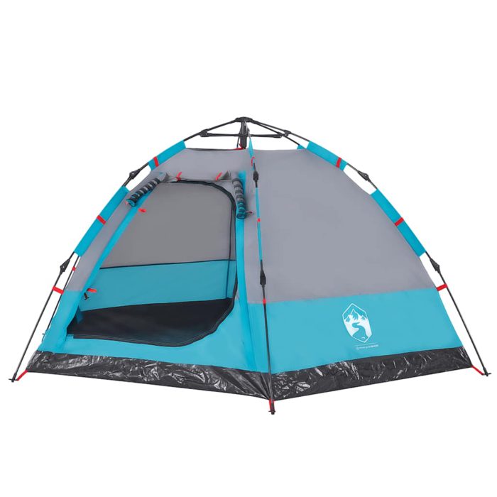 vidaXL Campingtelt 4 personer blå hurtigutløser