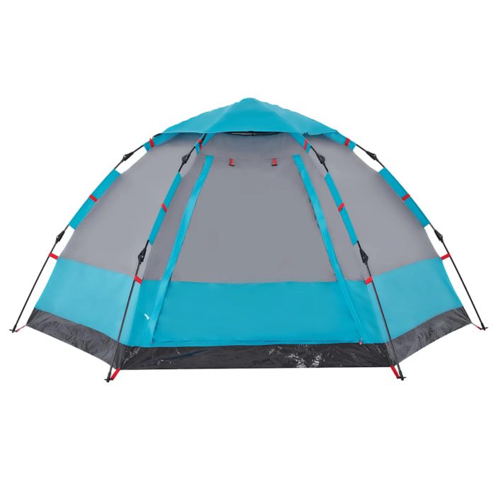 vidaXL Campingtelt 4 personer blå hurtigutløser