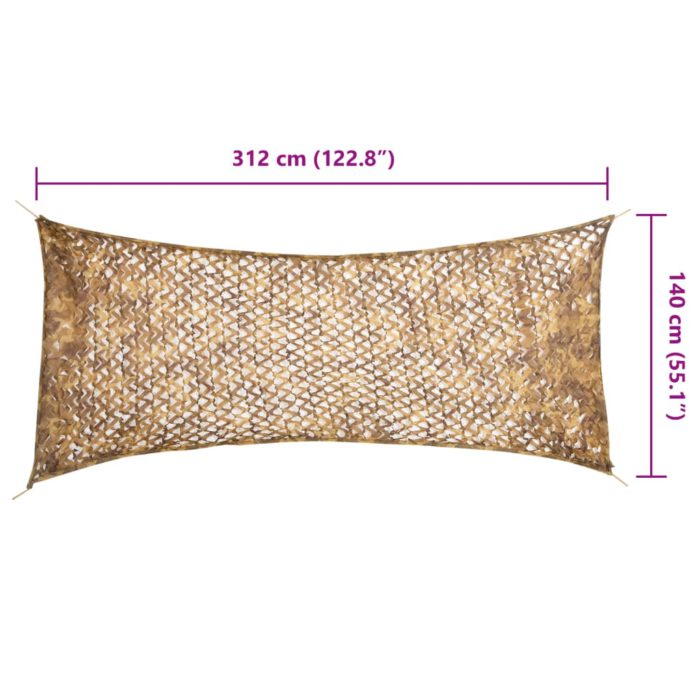 vidaXL Kamuflasjenett med oppbevaringspose 312×140 cm sand