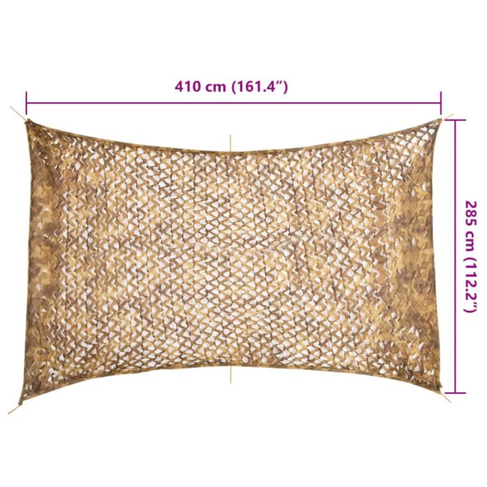 vidaXL Kamuflasjenett med oppbevaringspose 410×285 cm sand