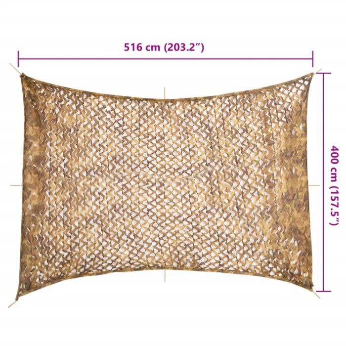 vidaXL Kamuflasjenett med oppbevaringspose 516×400 cm sand
