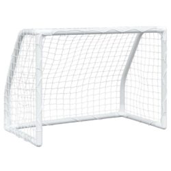 vidaXL Fotballmål for barn 2 stk med ball hvit 64x35x48 cm metall