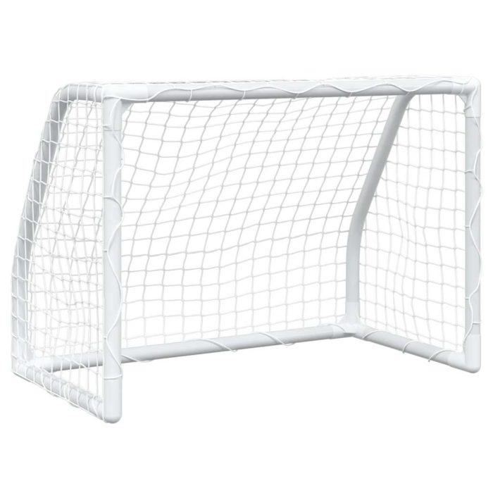 vidaXL Fotballmål for barn 2 stk med ball hvit 64x35x48 cm metall