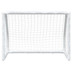 vidaXL Fotballmål for barn 2 stk med ball hvit 64x35x48 cm metall