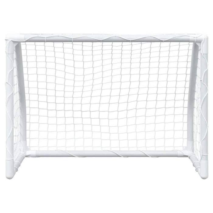 vidaXL Fotballmål for barn 2 stk med ball hvit 64x35x48 cm metall