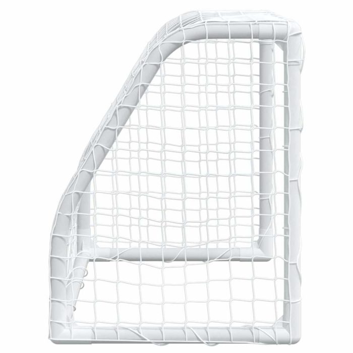 vidaXL Fotballmål for barn 2 stk med ball hvit 64x35x48 cm metall