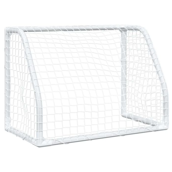 vidaXL Fotballmål for barn 2 stk med ball hvit 64x35x48 cm metall