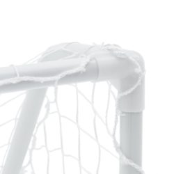 vidaXL Fotballmål for barn 2 stk med ball hvit 64x35x48 cm metall