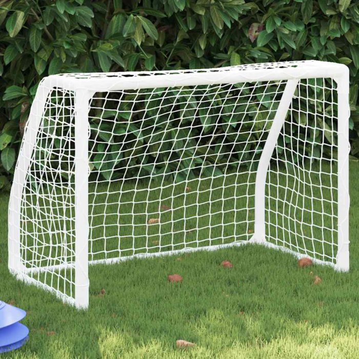 vidaXL Fotballmål for barn 2 stk med ball hvit 64x35x48 cm metall