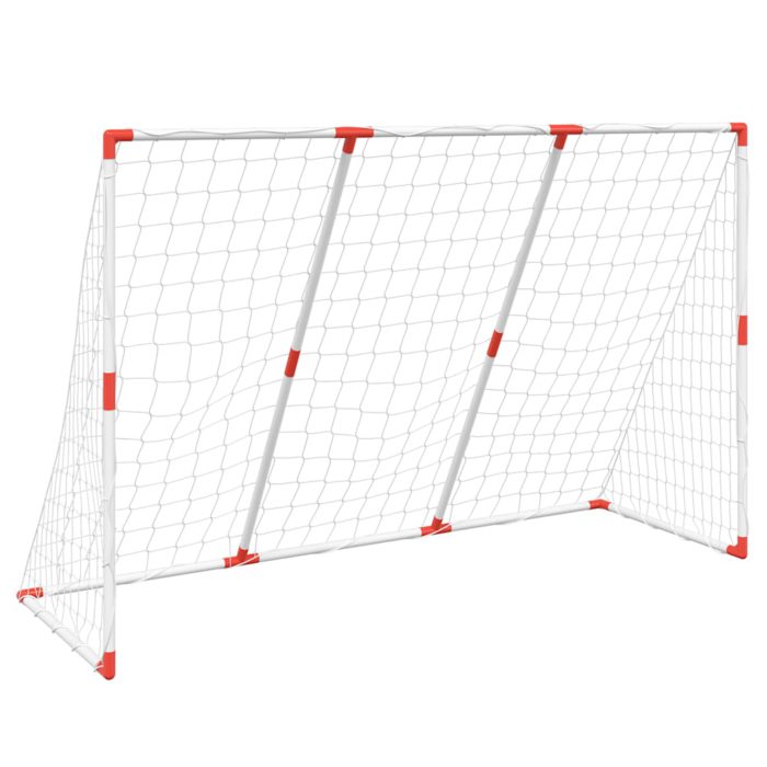 vidaXL Fotballmål for barn med baller 2-i-1 hvit 184x64x124 cm