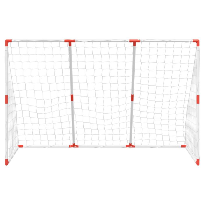 vidaXL Fotballmål for barn med baller 2-i-1 hvit 184x64x124 cm