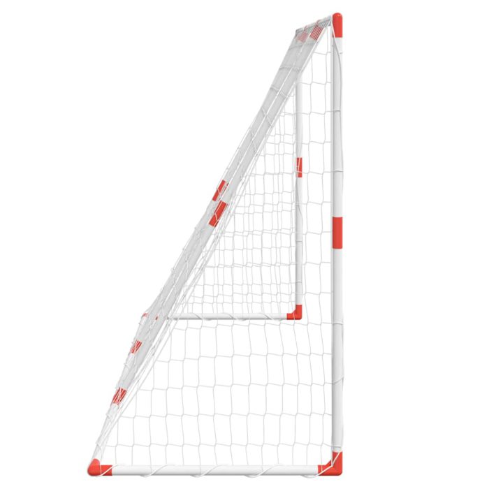 vidaXL Fotballmål for barn med baller 2-i-1 hvit 184x64x124 cm
