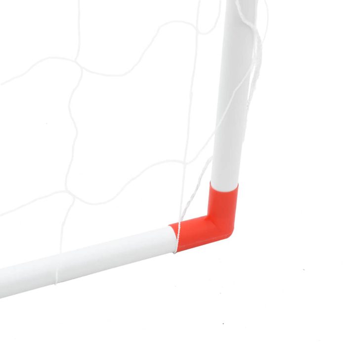 vidaXL Fotballmål for barn med baller 2-i-1 hvit 184x64x124 cm