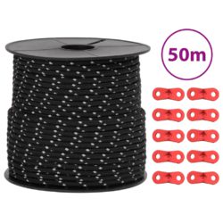 vidaXL Barduner med refleksstrimler og skiftenøkler 50 m 4 mm