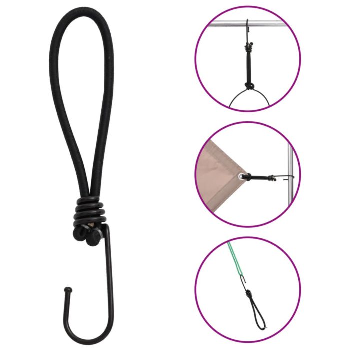 vidaXL Strikksnorer med kroker 50 stk 17 cm