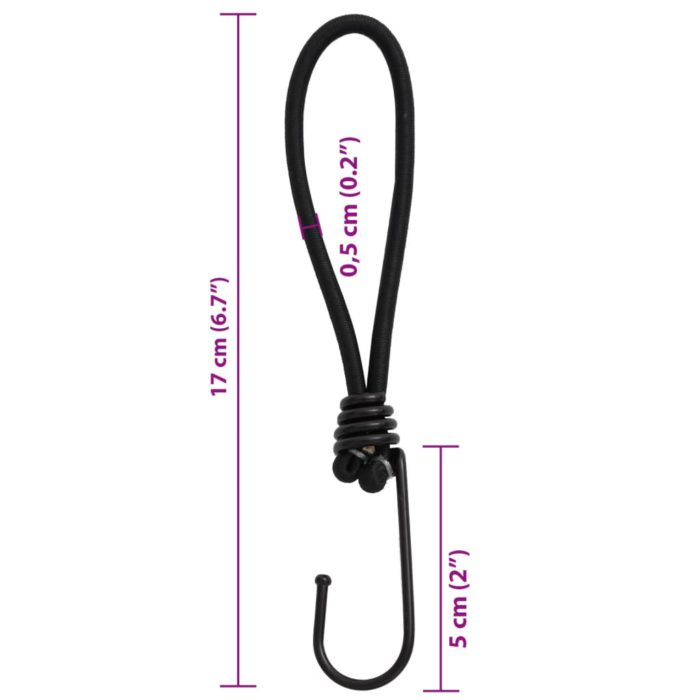 vidaXL Strikksnorer med kroker 50 stk 17 cm