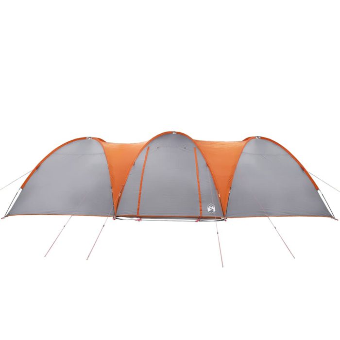 vidaXL Kuppeltelt for camping 8 personer grå og oransje vanntett
