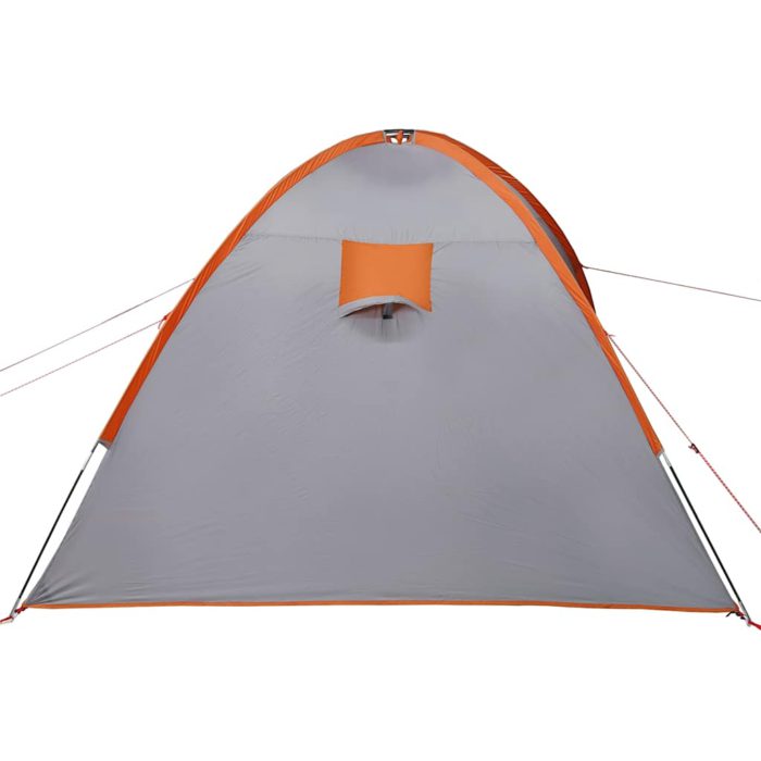 vidaXL Kuppeltelt for camping 8 personer grå og oransje vanntett
