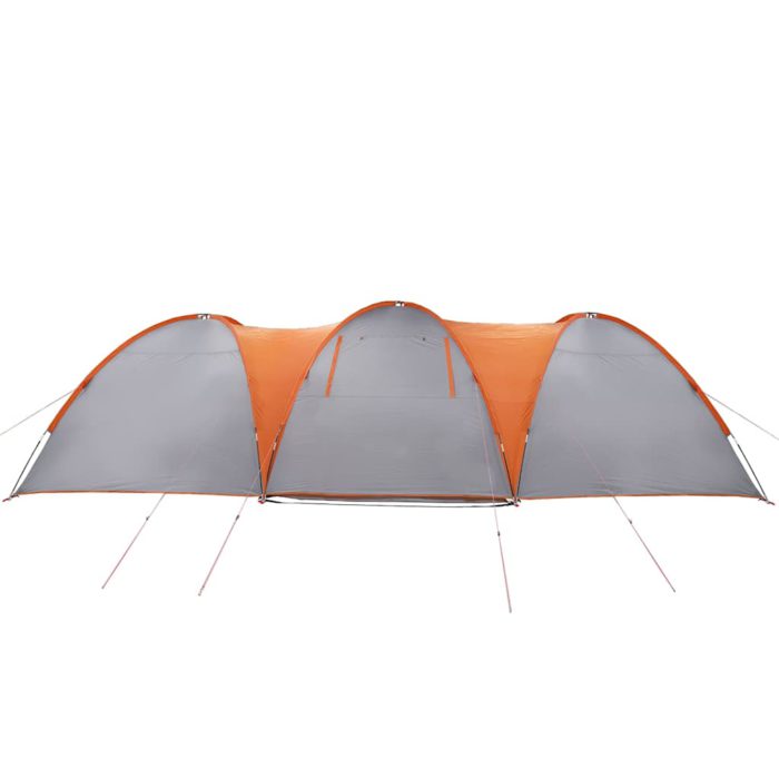 vidaXL Kuppeltelt for camping 8 personer grå og oransje vanntett