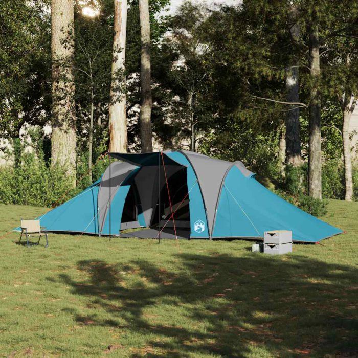 vidaXL Kuppeltelt for camping 6 personer blå vanntett