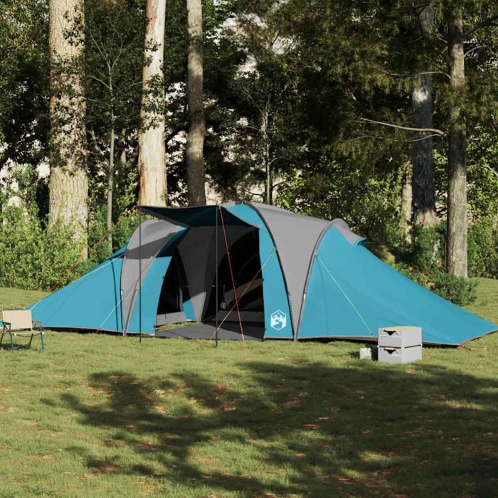 vidaXL Kuppeltelt for camping 6 personer blå vanntett