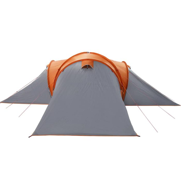 vidaXL Kuppeltelt for camping 6 personer grå og oransje vanntett