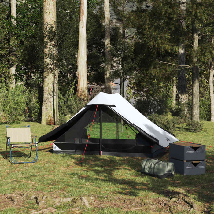 vidaXL Campingtelt for 2 personer hvit blendingsstoff vanntett