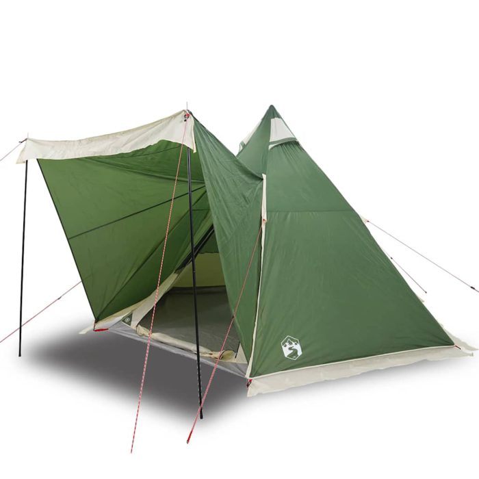 vidaXL Tipi-telt for camping 6 personer grønn vanntett