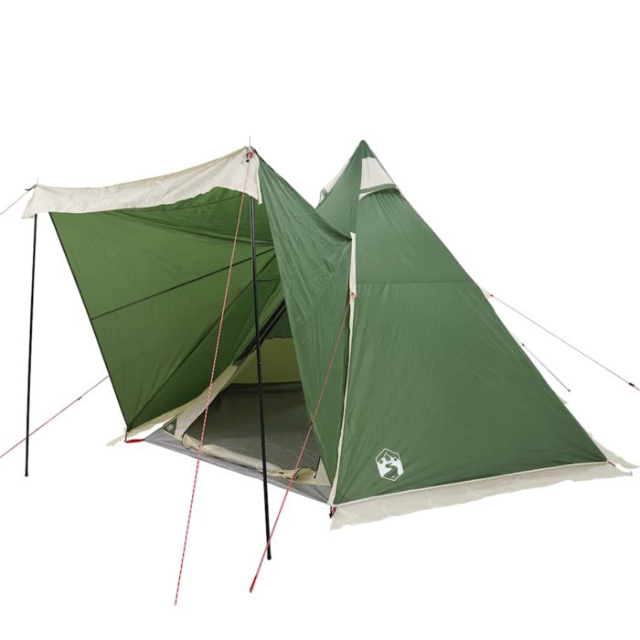 vidaXL Tipi-telt for camping 6 personer grønn vanntett