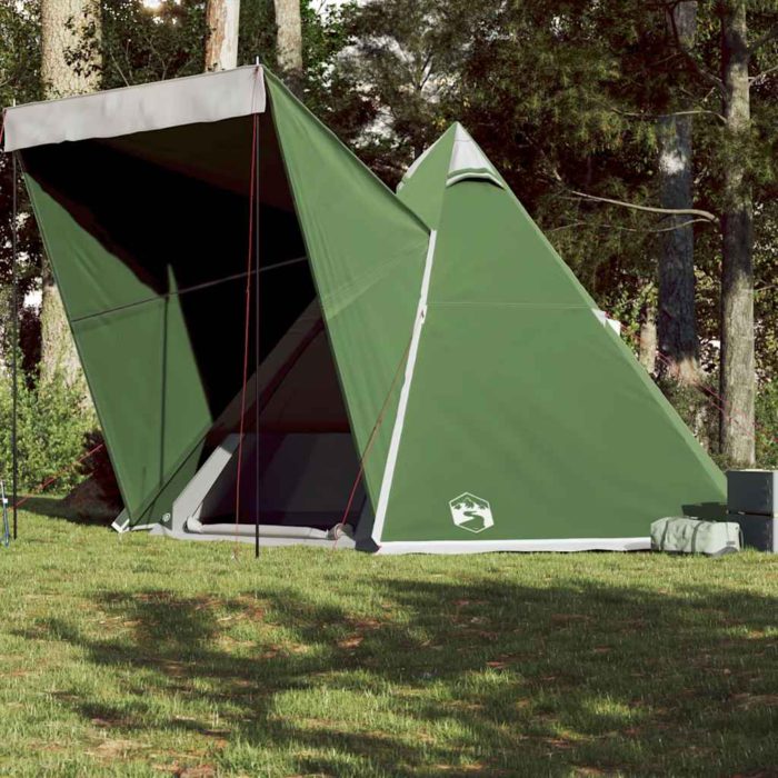 vidaXL Tipi-telt for camping 6 personer grønn vanntett