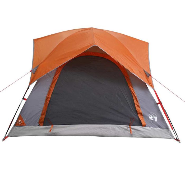 vidaXL Campingtelt 4 personer grå og oransje vanntett
