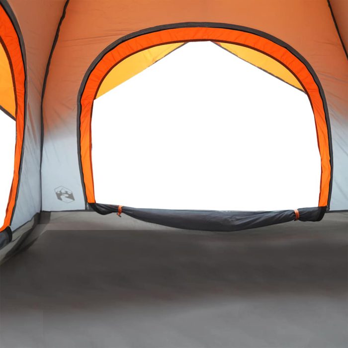 vidaXL Campingtelt 4 personer grå og oransje vanntett
